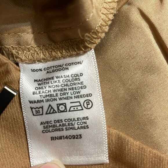 LOFT Women’s Camel Brown Crop Wide Leg Dress Pants with Belt - Picture 7 of 7